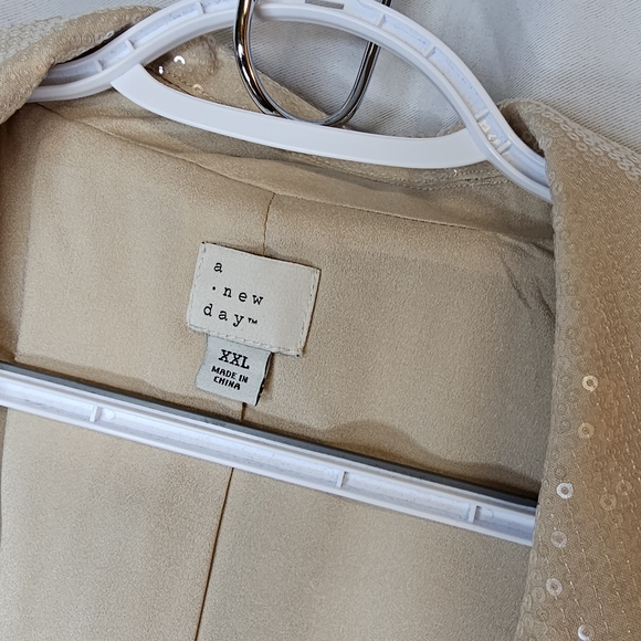 A New Day Sequin Beige Blazer - Picture 6 of 7